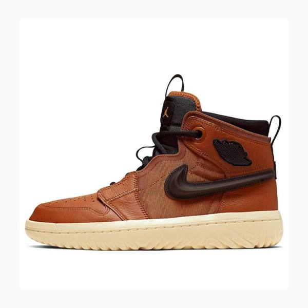 Air Jordan 1 Nike High React Dark Russet Chaussure De Basketball Homme Marron | JD-176YK